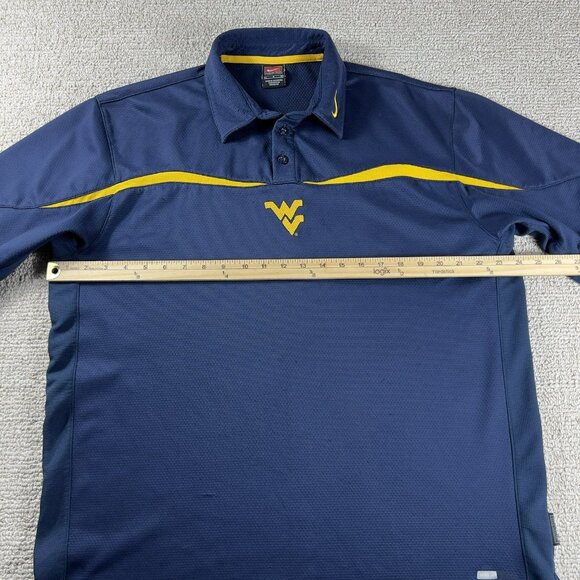 Vintage Nike West Virginia Polo Shirt Blue Yellow Men’s Size Large - Picture 5 of 7